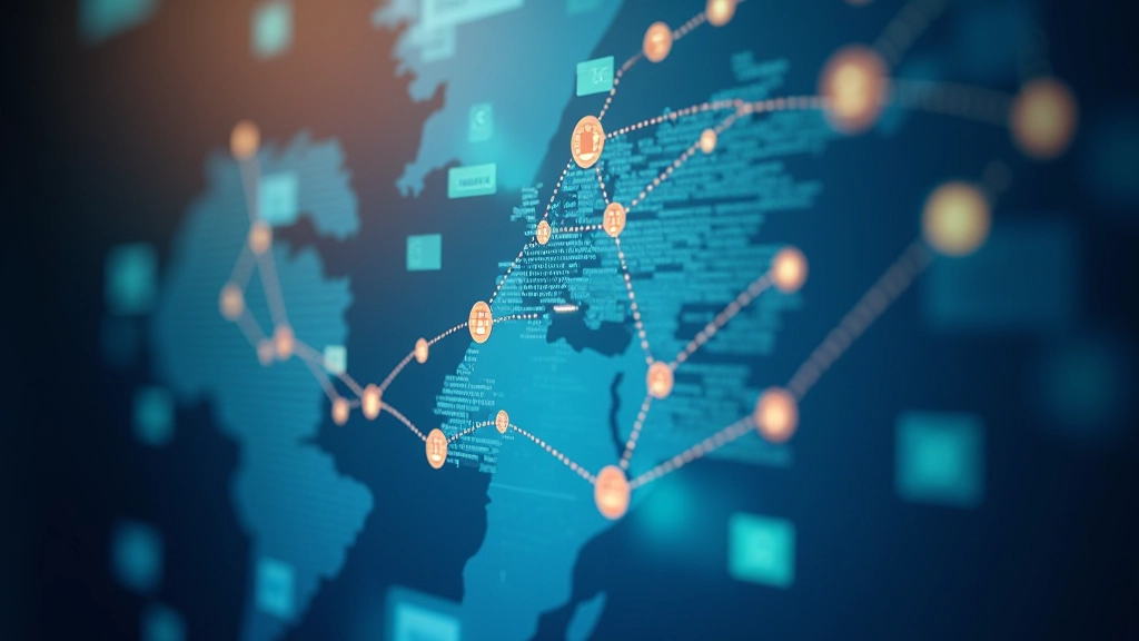 Cross-border transaction flow diagram showing international payment routes