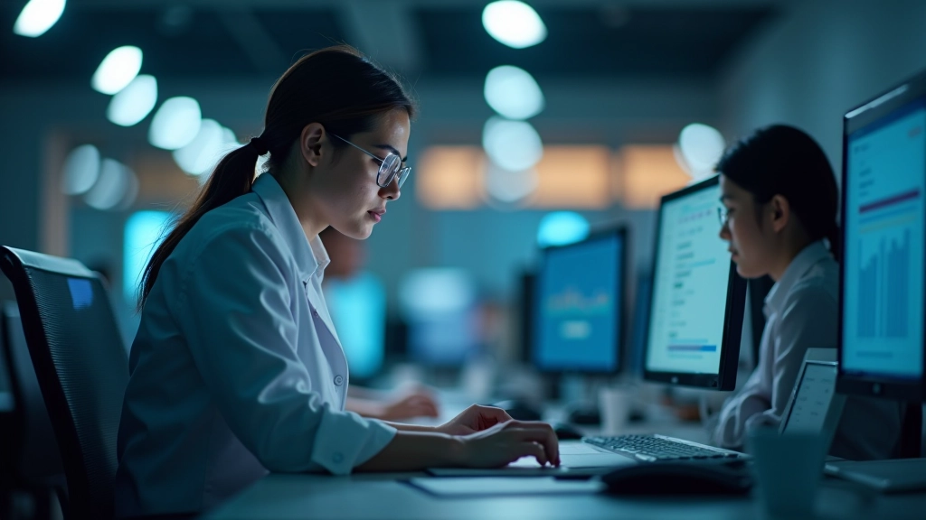 Data scientist configuring machine learning model parameters for fraud detection